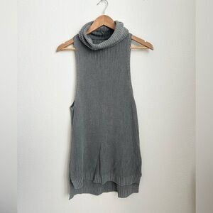 Free People Grey Knit Cowl Neck Sweater Tank - XS